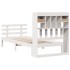 Cama con estantería sin colchón madera maciza blanca 100x200