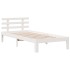 Cama con estantería sin colchón madera maciza blanca 100x200