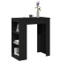 Mesa alta con estantes madera ingeniería negra 95x47x103,5