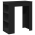 Mesa alta con estantes madera ingeniería negra 95x47x103,5