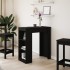 Mesa alta con estantes madera ingeniería negra 95x47x103,5