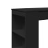 Mesa alta con estantes madera ingeniería negra 95x47x103,5