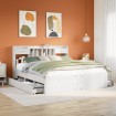 Cama con estantería sin colchón madera maciza blanca 180x200 cm