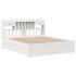 Cama con estantería sin colchón madera maciza blanca 180x200