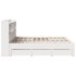 Cama con estantería sin colchón madera maciza blanca 180x200