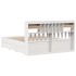 Cama con estantería sin colchón madera maciza blanca 180x200