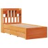 Sofá con estantería sin colchón madera maciza marrón 90x200