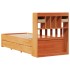 Sofá con estantería sin colchón madera maciza marrón 90x200