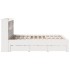 Cama con estantería sin colchón madera maciza blanca 140x190