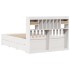 Cama con estantería sin colchón madera maciza blanca 140x190