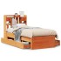 Cama con estantería sin colchón madera maciza marrón 75x190