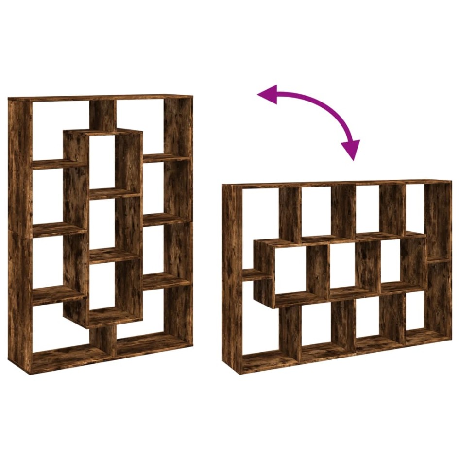 Estantería de madera de ingeniería roble ahumado 102x29x143