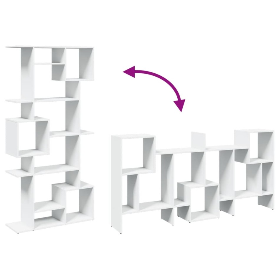Estantería librería madera de ingeniería blanca 92x29x188
