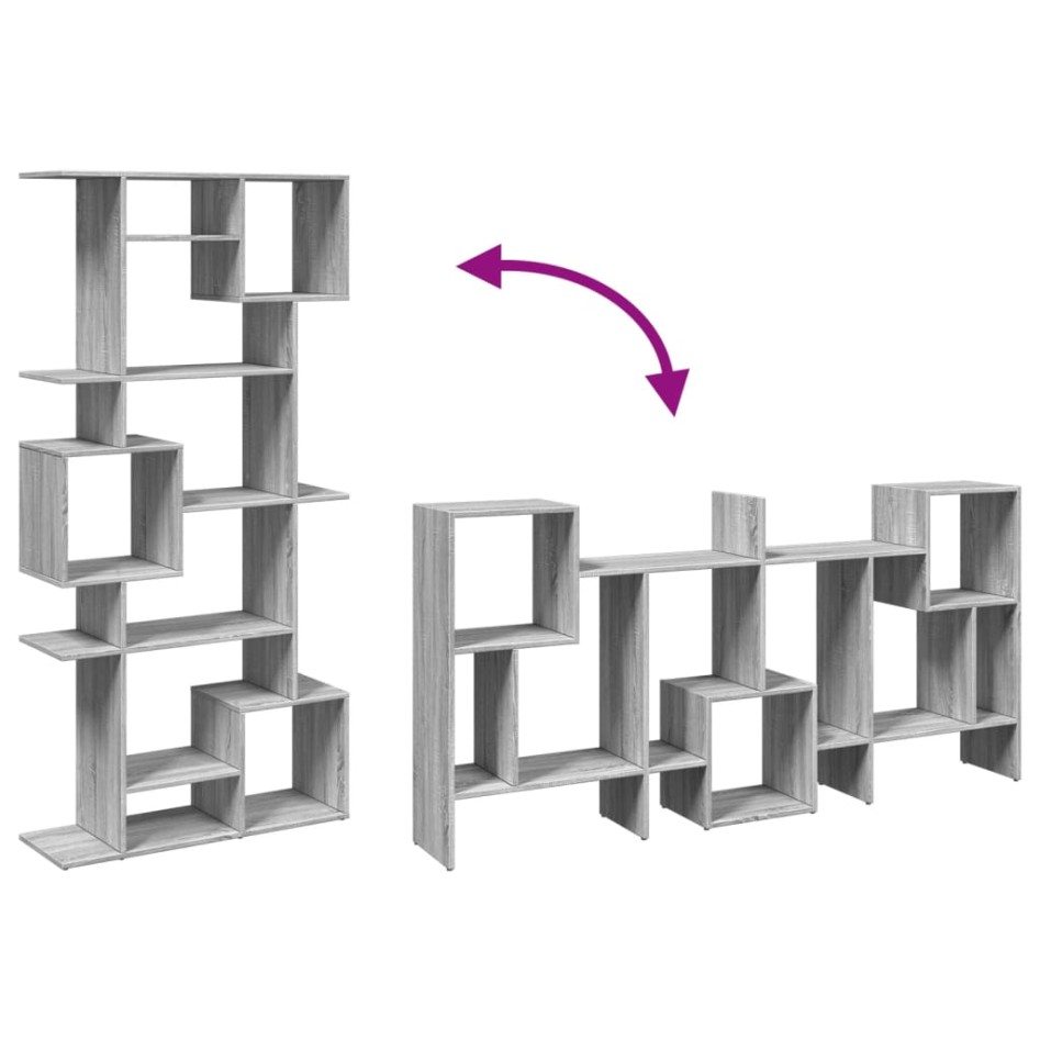 Estantería de madera de ingeniería gris Sonoma 92x29x188