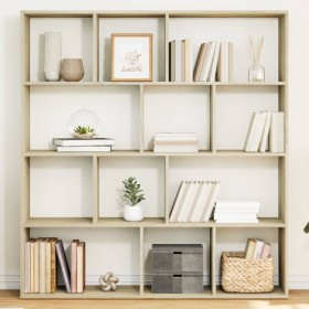 Estantería de madera de ingeniería roble Sonoma 132x29x141,5