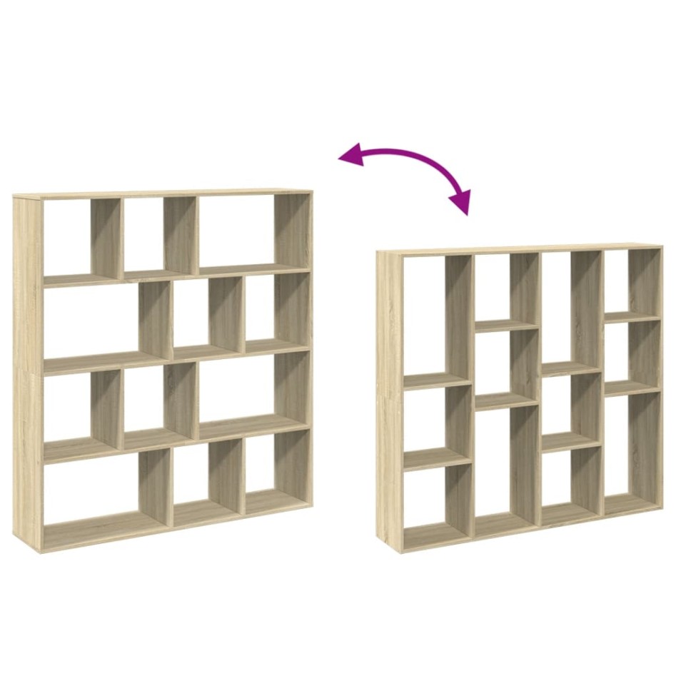Estantería de madera de ingeniería roble Sonoma 132x29x141,5