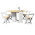 Set comedor plegable mariposa 5 pzas Corona madera pino