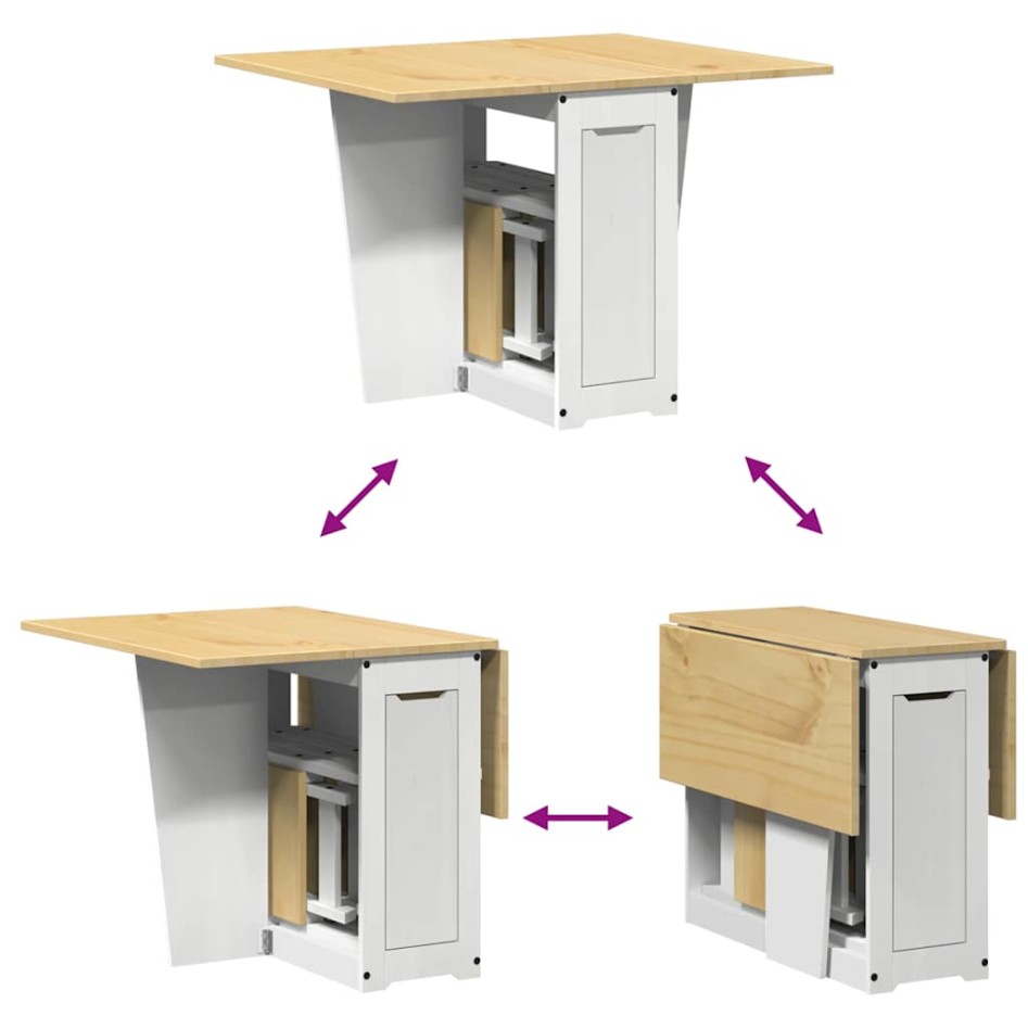Set comedor plegable mariposa 5 pzas Corona madera pino