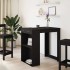 Mesa alta de bar madera ingeniería negra 102x70x103,5