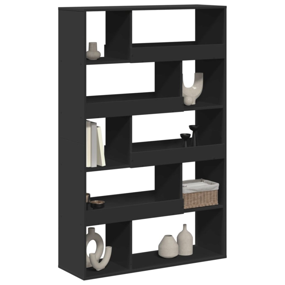 Separador de ambientes madera ingeniería negro 100x33x156,5
