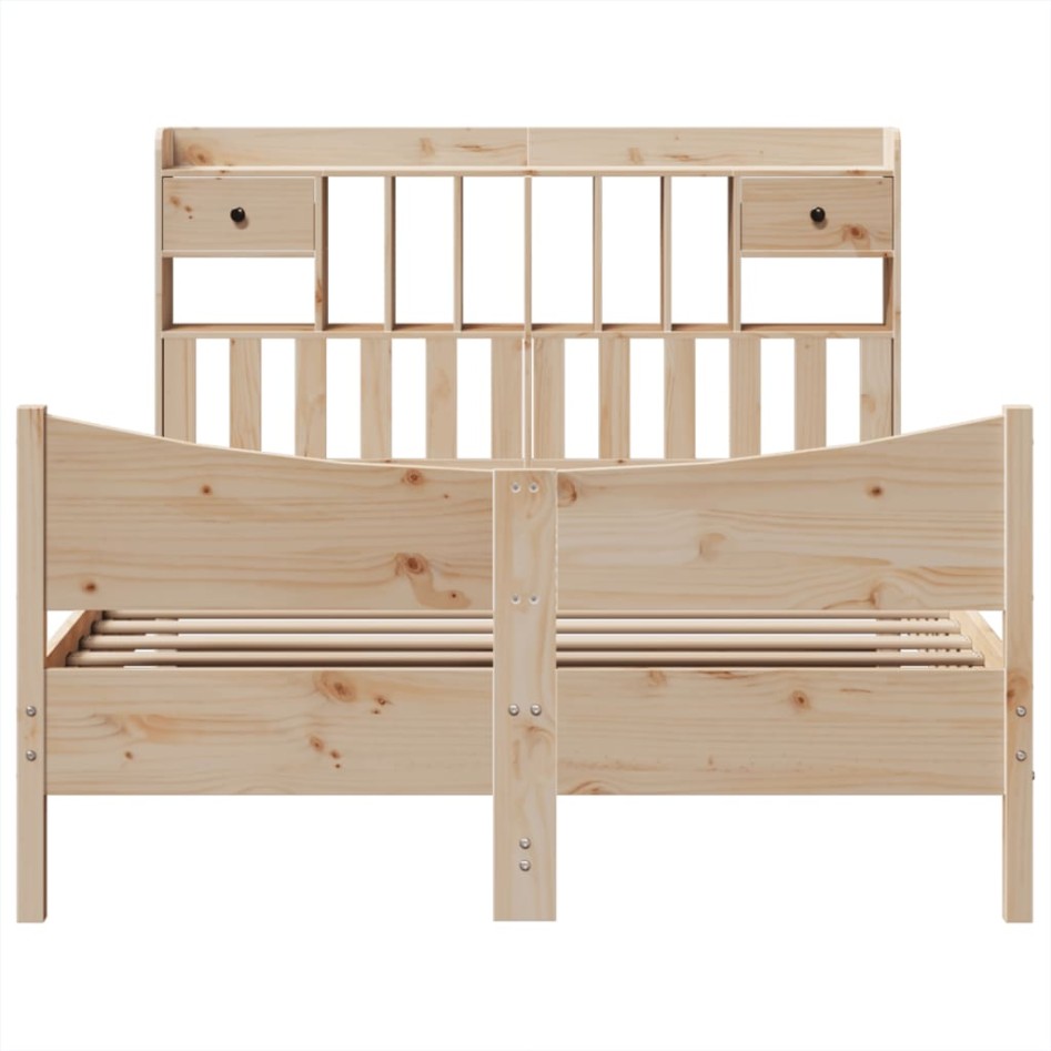 Estructura de cama sin colchón madera de pino blanco 150x200