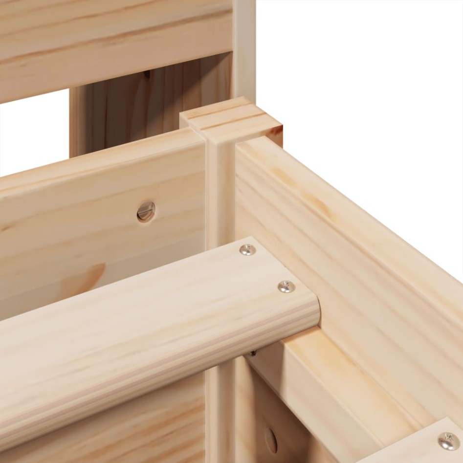 Estructura de cama sin colchón madera de pino blanco 150x200