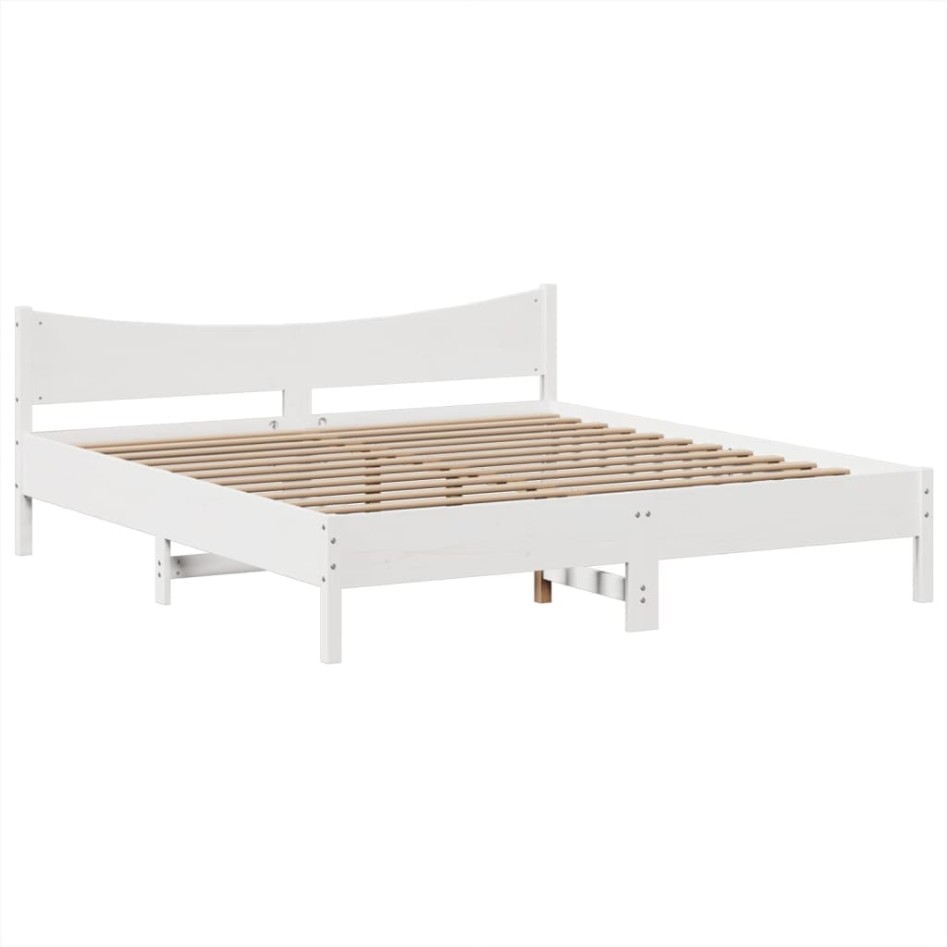Cama sin colchón madera maciza de pino blanca 180x200
