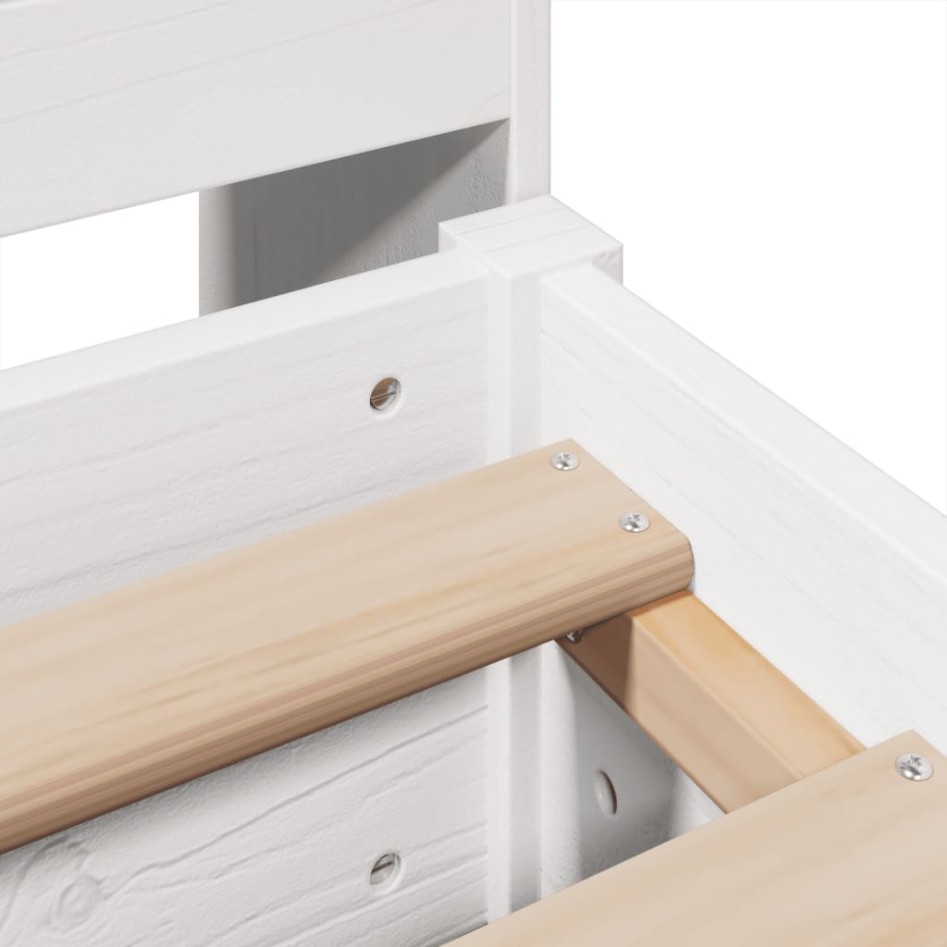 Cama sin colchón madera maciza de pino blanca 180x200