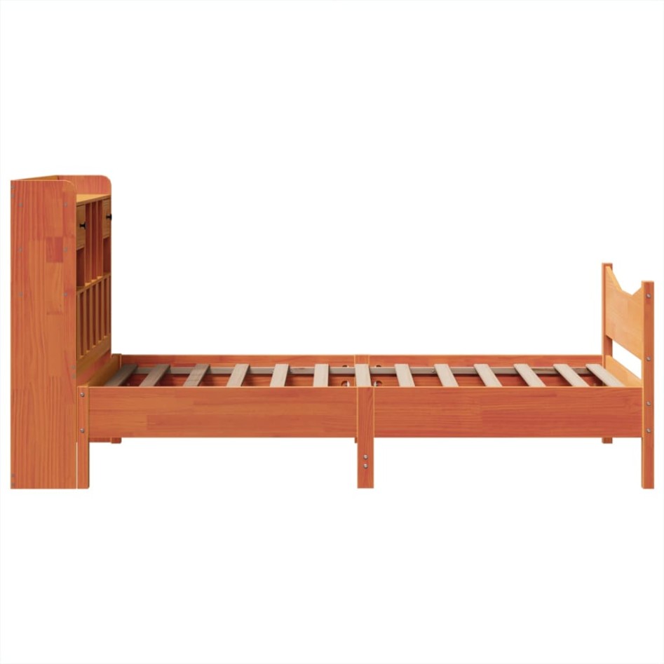 Estructura de cama sin colchón madera de pino marrón 90x200