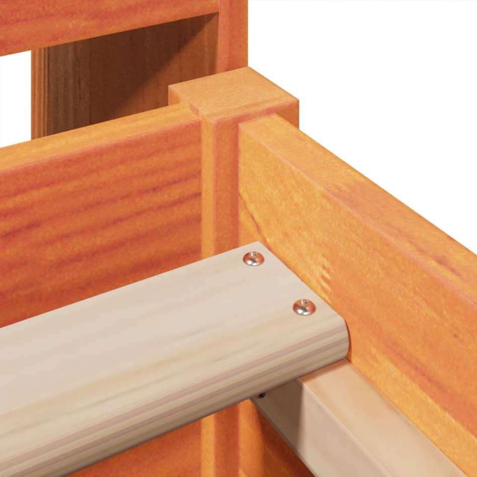 Estructura de cama sin colchón madera de pino marrón 90x200