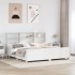 Cama con estantería sin colchón madera maciza blanca 200x200