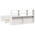 Cama con estantería sin colchón madera maciza blanca 200x200