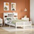 Cama con estantería sin colchón madera maciza blanca 135x190