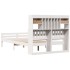 Cama con estantería sin colchón madera maciza blanca 135x190
