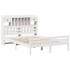 Cama con estantería sin colchón madera maciza blanca 160x200