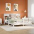 Cama con estantería sin colchón madera maciza blanca 180x200