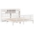 Cama con estantería sin colchón madera maciza blanca 180x200