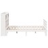 Cama con estantería sin colchón madera maciza blanca 180x200