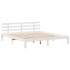 Cama con estantería sin colchón madera maciza blanca 180x200