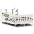 Estructura de cama sin colchón madera de pino blanca 150x200
