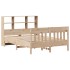 Estructura de cama sin colchón madera maciza de pino 140x190