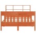 Estructura de cama sin colchón madera maciza marrón 135x190