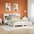 Cama con estantería sin colchón madera maciza blanca 180x200