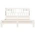 Cama con estantería sin colchón madera maciza blanca 180x200