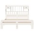 Cama con estantería sin colchón madera maciza blanca 140x200