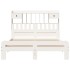 Cama con estantería sin colchón madera maciza blanca 140x190