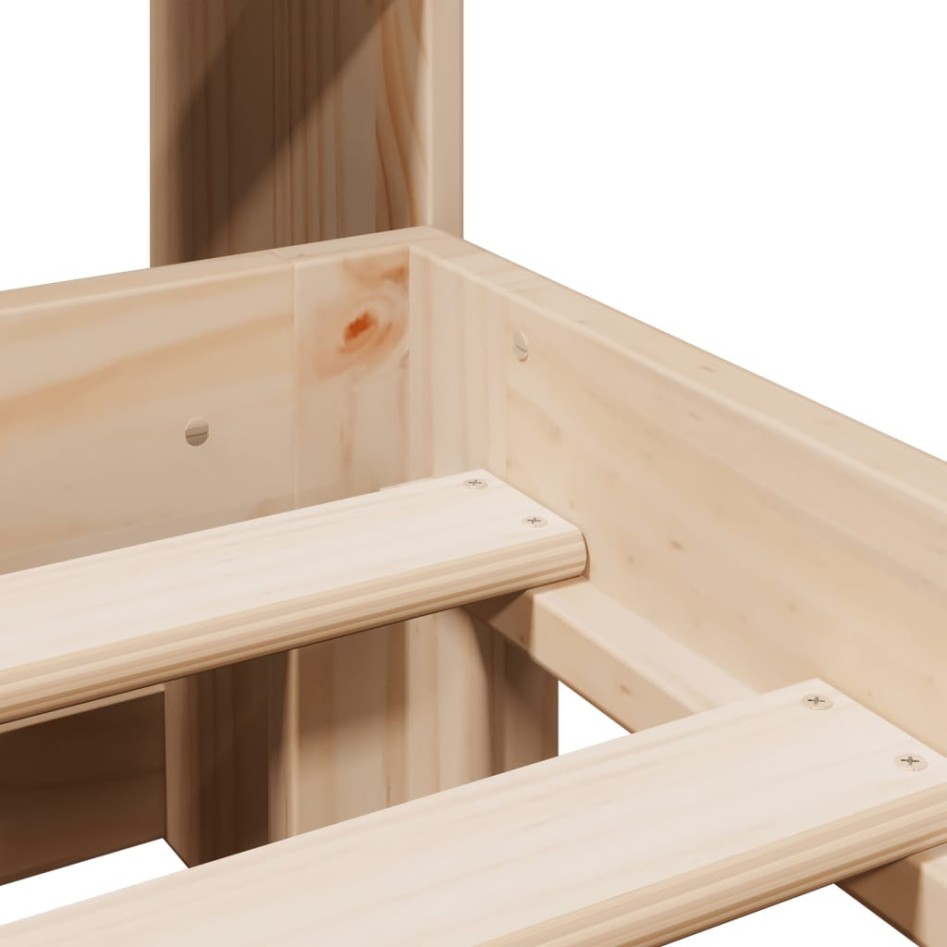 Cama con estantería sin colchón madera maciza de pino