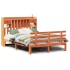 Cama con estantería sin colchón madera maciza marrón 150x200