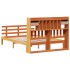 Cama con estantería sin colchón madera maciza marrón 150x200