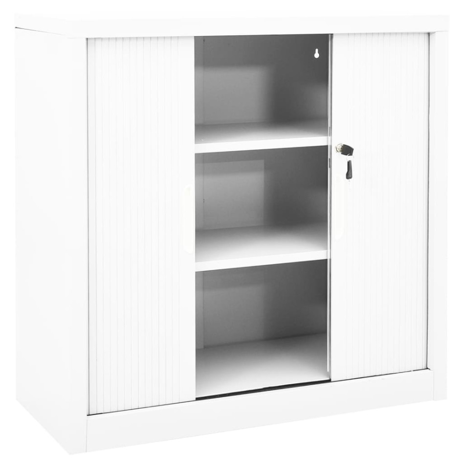 Armario con puerta corredera blanca acero 90x40x90